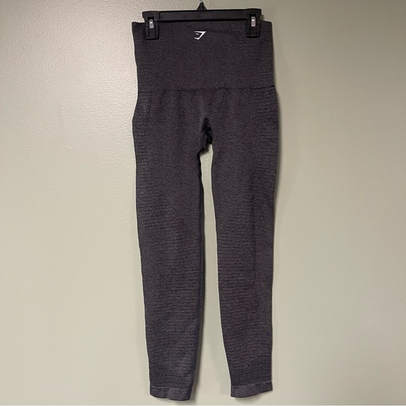 Gymshark High Waisted Seamless Leggings- Black Marl - Picture 3 of 3